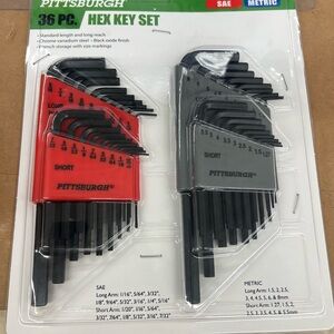 36-Piece Hex Key Set - Red and Gray